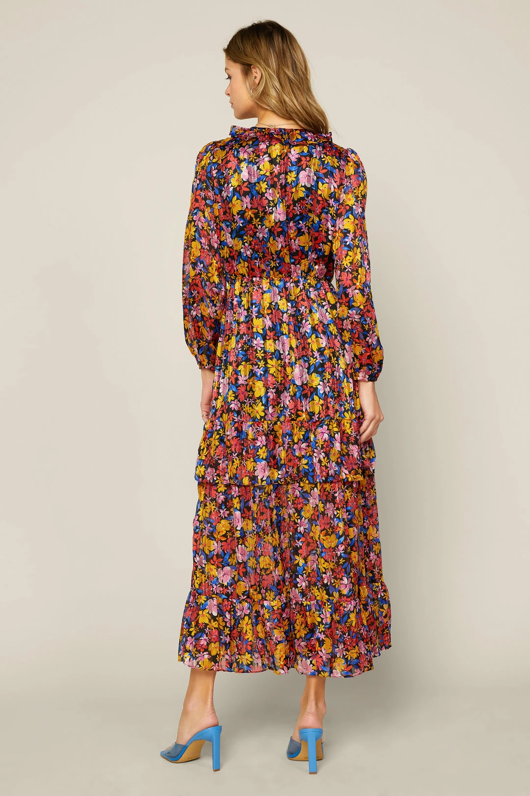 SKIES ARE BLUE Clothing Floral Print Layered Dress 8 SKIES ARE BLUE Clothing Floral Print Layered Dress