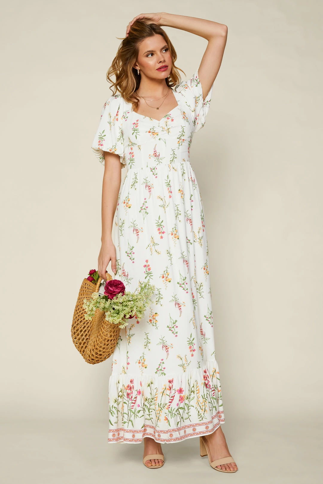 SKIES ARE BLUE Lexie Floral Border Print Dress 4 SKIES ARE BLUE Lexie Floral Border Print Dress