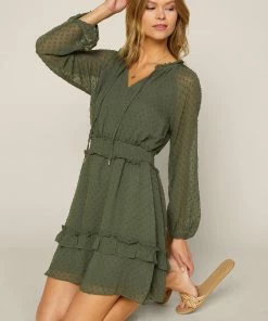 SKIES ARE BLUE Textured Dot Mini Dress Clothing