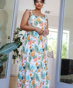 SKIES ARE BLUE Clothing Plus Size - Elliot Botanical Maxi Dress