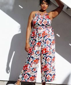 SKIES ARE BLUE Plus Size - Floral Wide Leg Jumpsuit 10 SKIES ARE BLUE Plus Size - Floral Wide Leg Jumpsuit