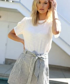 SKIES ARE BLUE Whitney Striped Shorts Clothing