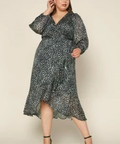 SKIES ARE BLUE Plus Size - Lorelei Leopard Wrap Dress 12 SKIES ARE BLUE Plus Size - Lorelei Leopard Wrap Dress