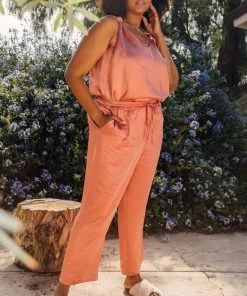 SKIES ARE BLUE Plus Size - Satin Waist Tie Pants Clothing