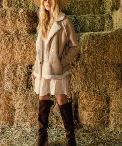 SKIES ARE BLUE Faux Suede Sherpa Jacket Clothing 12 SKIES ARE BLUE Faux Suede Sherpa Jacket Clothing