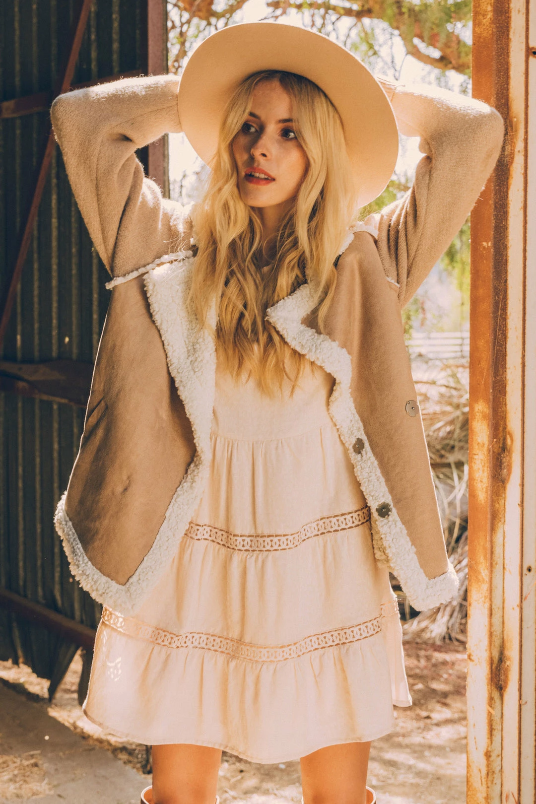 SKIES ARE BLUE Faux Suede Sherpa Jacket Clothing 3 SKIES ARE BLUE Faux Suede Sherpa Jacket Clothing