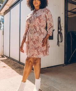SKIES ARE BLUE Plus Size - Madison Paisley Mini Dress