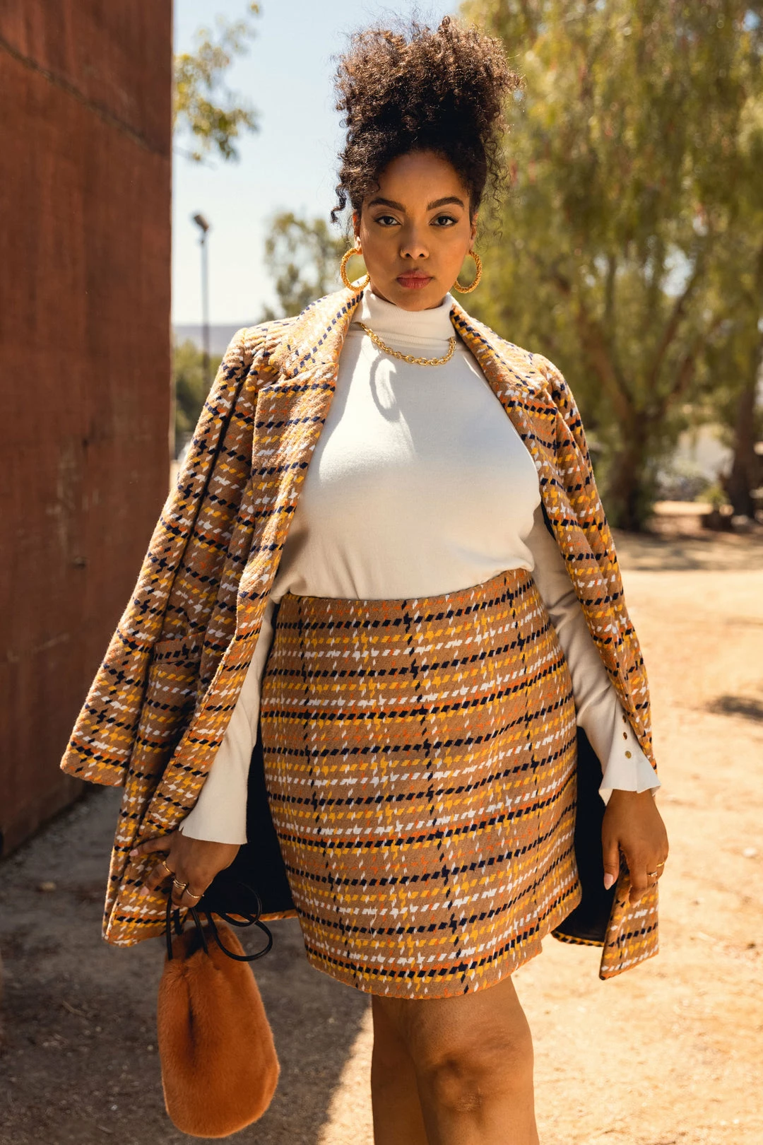 SKIES ARE BLUE Clothing Plus Size - Rachel Plaid Jacquard Skirt 3 SKIES ARE BLUE Clothing Plus Size - Rachel Plaid Jacquard Skirt