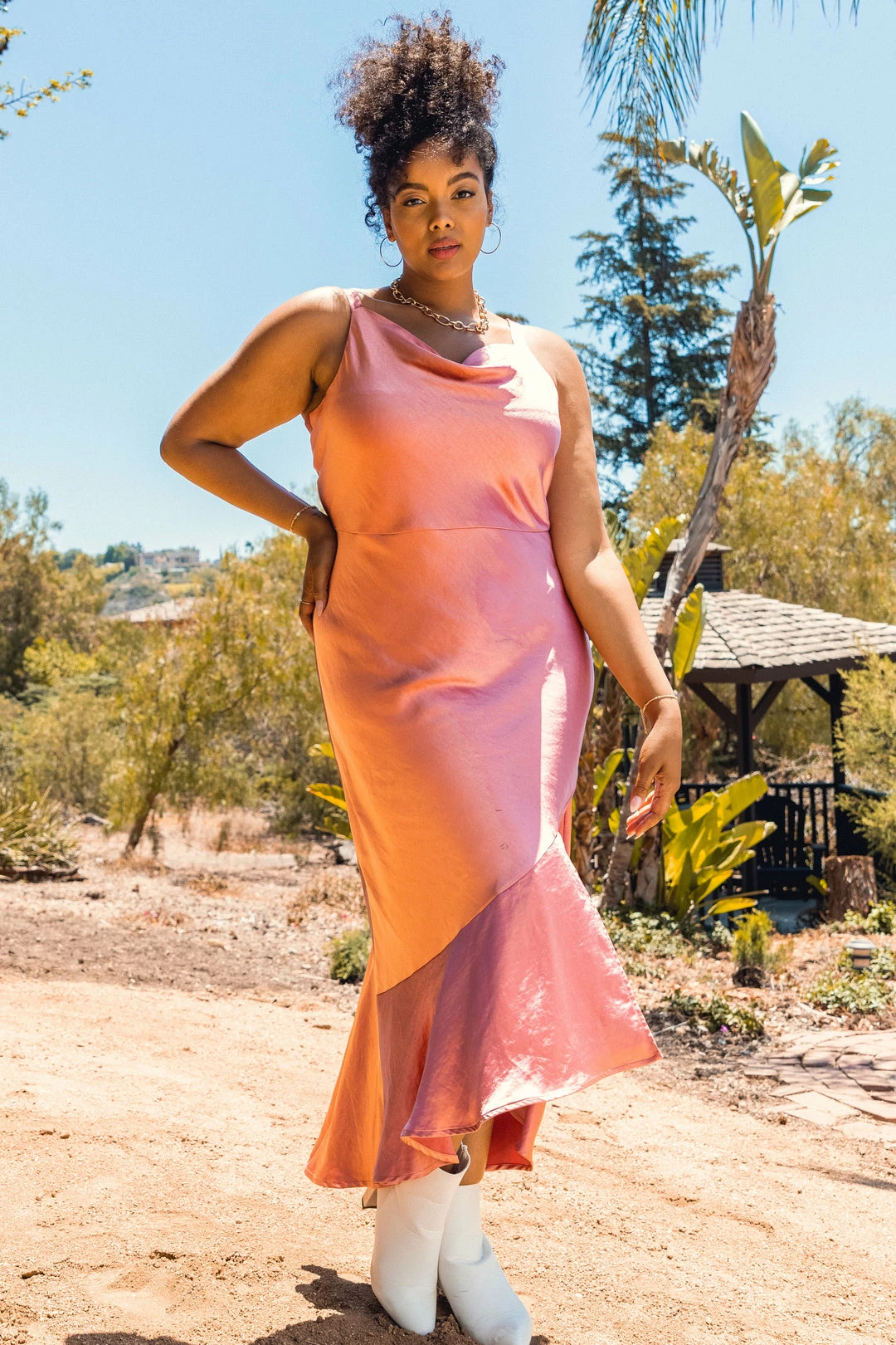 SKIES ARE BLUE Plus Size - Cowl Neck Midi Dress Clothing 3 SKIES ARE BLUE Plus Size - Cowl Neck Midi Dress Clothing