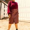SKIES ARE BLUE Plus Size - Carissa Vegan Leather Midi Skirt Clothing 2 SKIES ARE BLUE Plus Size - Carissa Vegan Leather Midi Skirt Clothing