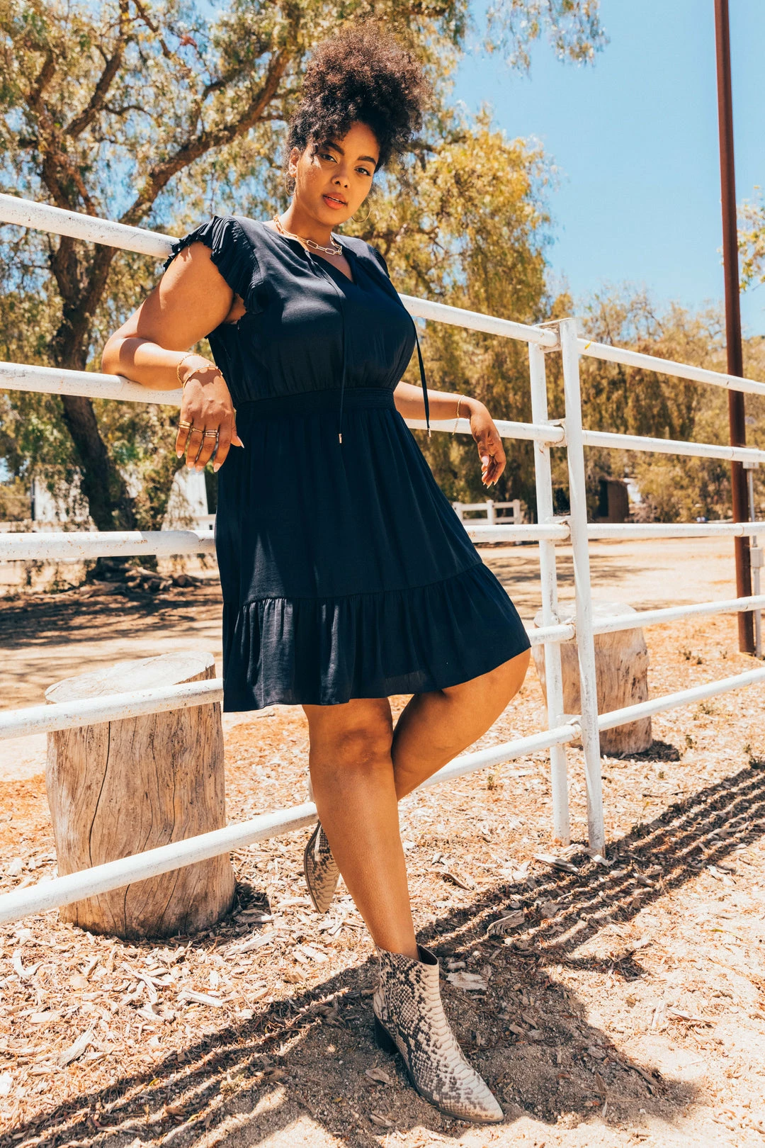 SKIES ARE BLUE Clothing Plus Size - Penelope Pleated Mini Dress 3 SKIES ARE BLUE Clothing Plus Size - Penelope Pleated Mini Dress