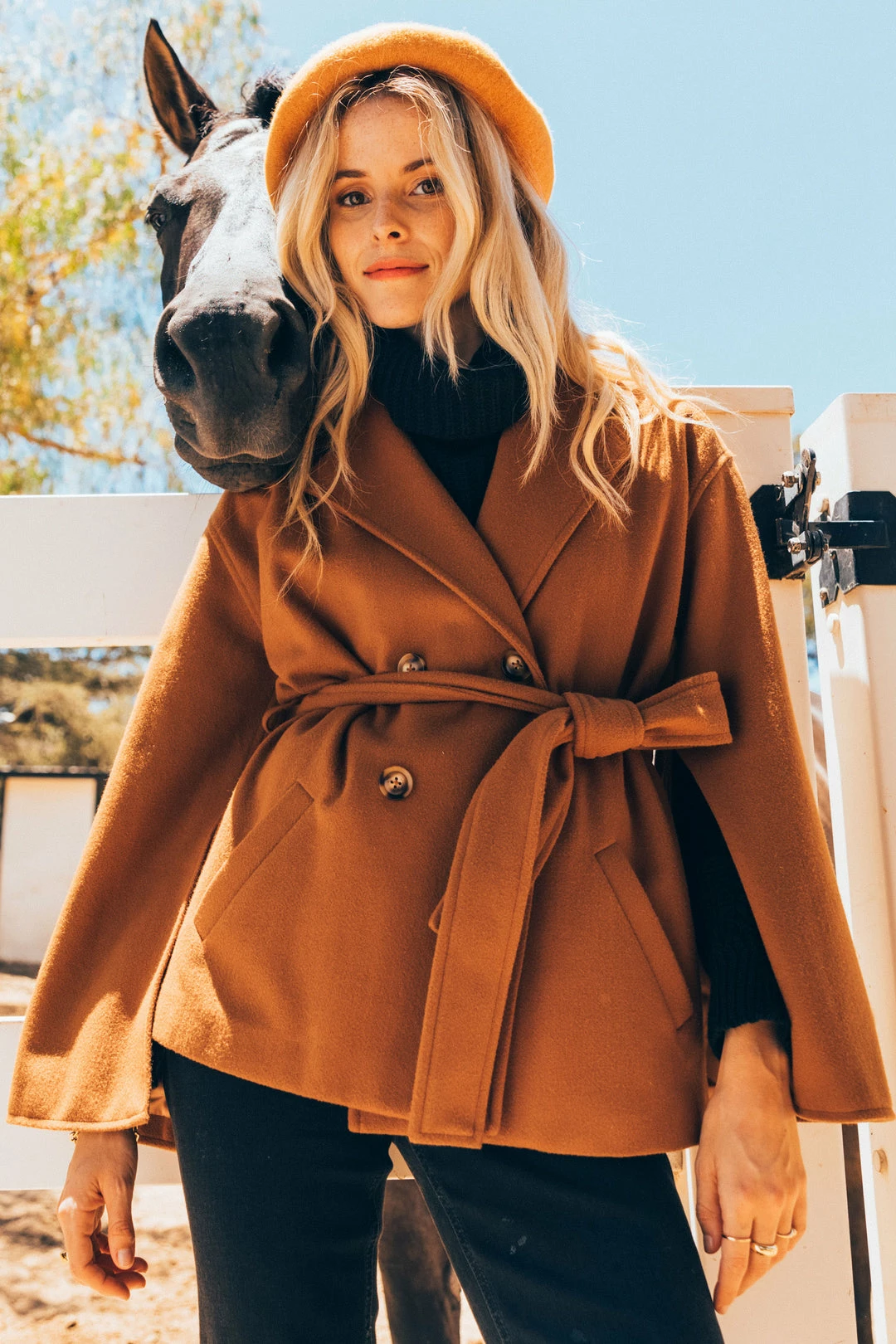 SKIES ARE BLUE Kenzie Belted Cape Coat 3 SKIES ARE BLUE Kenzie Belted Cape Coat