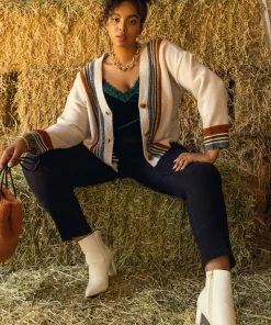 SKIES ARE BLUE Plus Size - Multi Stripe Cardigan