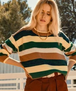 SKIES ARE BLUE Rosie Multi Striped Sweater