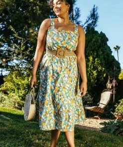 SKIES ARE BLUE Clothing Plus Size - Tropical Tie Shoulder Dress