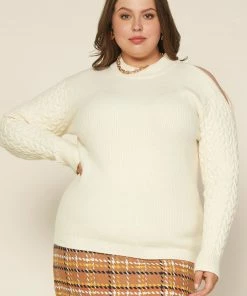 SKIES ARE BLUE Plus Size - Layla Cutout Shoulder Sweater