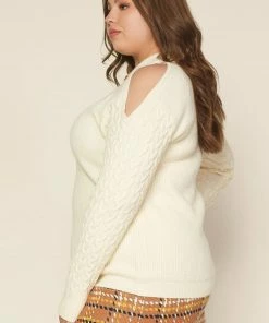 SKIES ARE BLUE Plus Size - Layla Cutout Shoulder Sweater