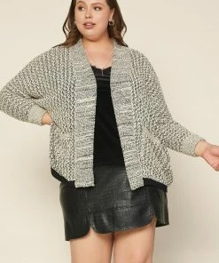 SKIES ARE BLUE Plus Size - Marled Knit Cardigan