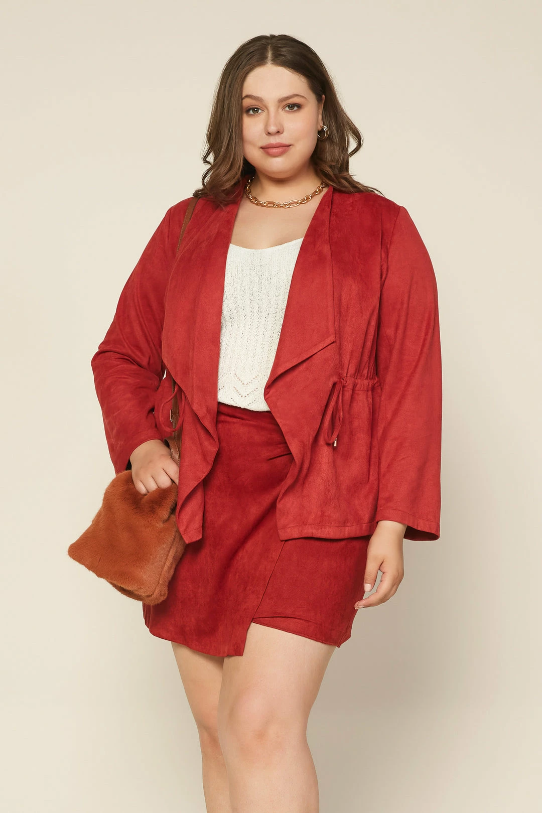 SKIES ARE BLUE Clothing Plus Size - Faux Suede Drape Jacket 5 SKIES ARE BLUE Clothing Plus Size - Faux Suede Drape Jacket
