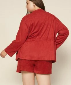 SKIES ARE BLUE Clothing Plus Size - Faux Suede Drape Jacket 13 SKIES ARE BLUE Clothing Plus Size - Faux Suede Drape Jacket