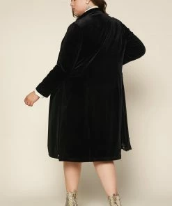 SKIES ARE BLUE Plus Size - Velvet Duster Coat 8 SKIES ARE BLUE Plus Size - Velvet Duster Coat