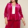 SKIES ARE BLUE Plus Size - Ruched Velvet Blazer 2 SKIES ARE BLUE Plus Size - Ruched Velvet Blazer
