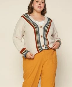 SKIES ARE BLUE Plus Size - Multi Stripe Cardigan 6 SKIES ARE BLUE Plus Size - Multi Stripe Cardigan