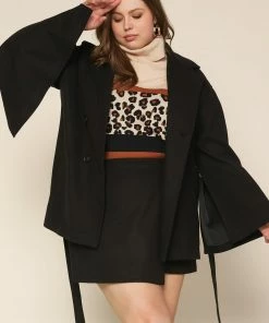 SKIES ARE BLUE Clothing Plus Size - Kenzie Belted Cape Coat 10 SKIES ARE BLUE Clothing Plus Size - Kenzie Belted Cape Coat