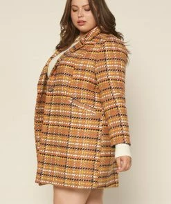 SKIES ARE BLUE Plus Size - Brandi Plaid Jacquard Coat Clothing 7 SKIES ARE BLUE Plus Size - Brandi Plaid Jacquard Coat Clothing