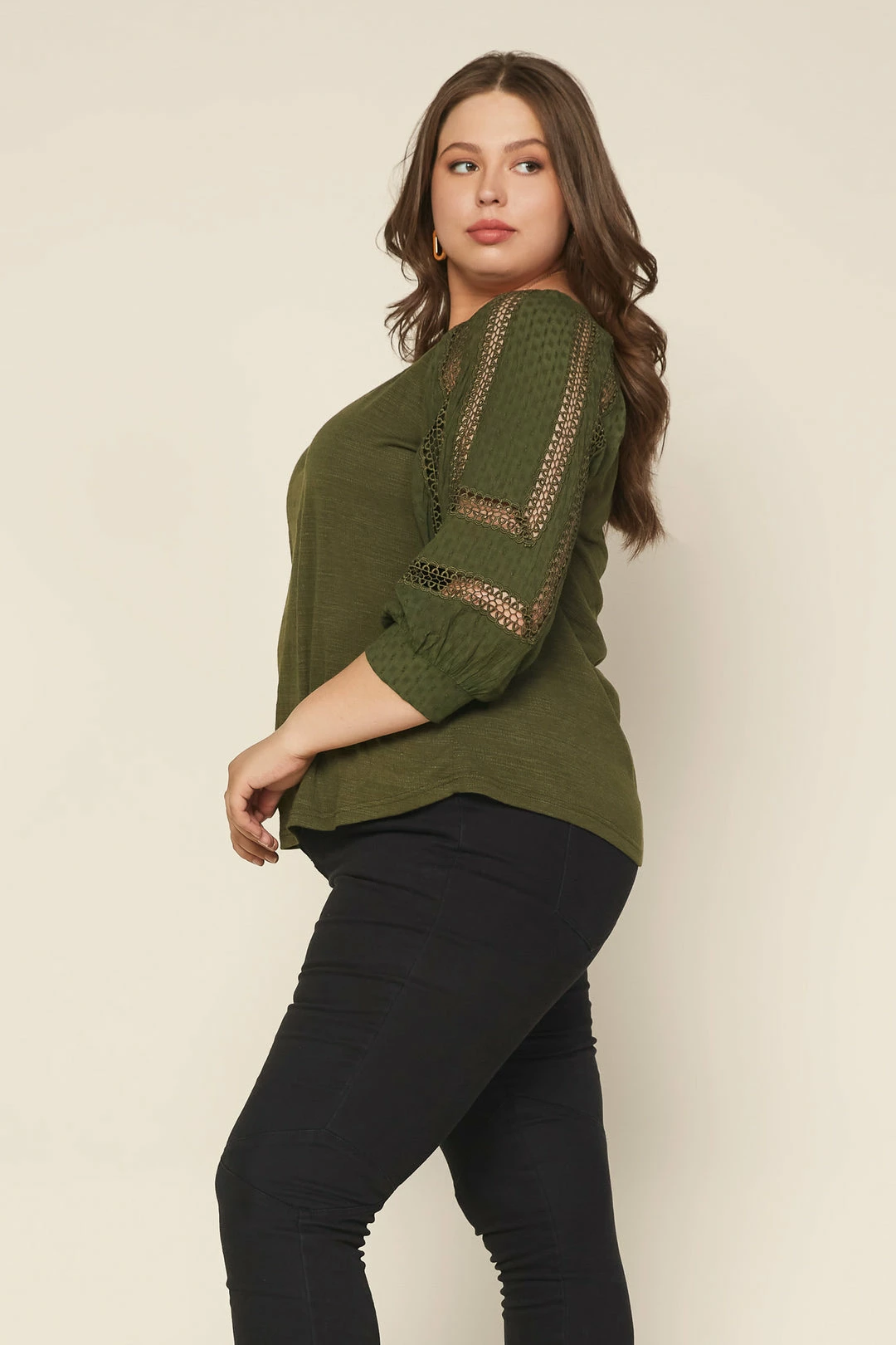 SKIES ARE BLUE Plus Size - Crochet Trim Knit Top 5 SKIES ARE BLUE Plus Size - Crochet Trim Knit Top