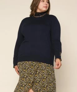 SKIES ARE BLUE Plus Size - Turtleneck Button Sleeve Top Clothing 10 SKIES ARE BLUE Plus Size - Turtleneck Button Sleeve Top Clothing