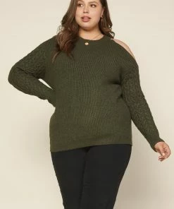 SKIES ARE BLUE Clothing Plus Size - Layla Cutout Shoulder Sweater