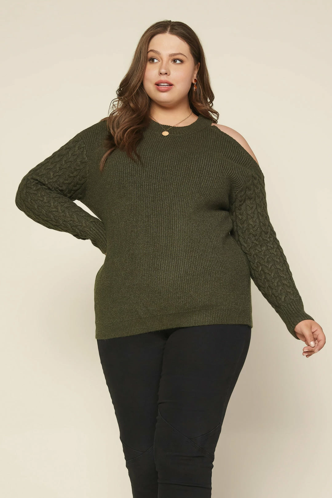 SKIES ARE BLUE Clothing Plus Size - Layla Cutout Shoulder Sweater 3 SKIES ARE BLUE Clothing Plus Size - Layla Cutout Shoulder Sweater