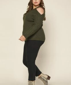 SKIES ARE BLUE Clothing Plus Size - Layla Cutout Shoulder Sweater
