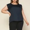 SKIES ARE BLUE Plus Size - Pleated Short Sleeve Top Clothing 1 SKIES ARE BLUE Plus Size - Pleated Short Sleeve Top Clothing