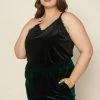 SKIES ARE BLUE Plus Size - Lace Trim Velvet Cami Clothing 2 SKIES ARE BLUE Plus Size - Lace Trim Velvet Cami Clothing