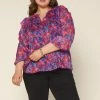 SKIES ARE BLUE Clothing Plus Size - Multicolor Smocked Woven Top 2 SKIES ARE BLUE Clothing Plus Size - Multicolor Smocked Woven Top