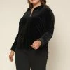 SKIES ARE BLUE Plus Size - Velvet Button Down Top 2 SKIES ARE BLUE Plus Size - Velvet Button Down Top