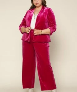 SKIES ARE BLUE Clothing Plus Size - Velvet Wide Leg Pants
