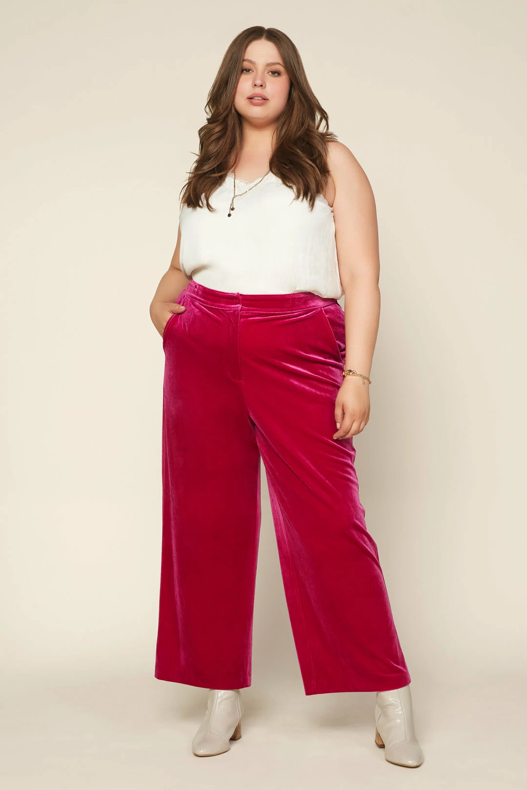 SKIES ARE BLUE Clothing Plus Size - Velvet Wide Leg Pants 3 SKIES ARE BLUE Clothing Plus Size - Velvet Wide Leg Pants