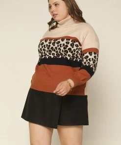 SKIES ARE BLUE Plus Size - Cassidy Leopard Colorblock Sweater 9 SKIES ARE BLUE Plus Size - Cassidy Leopard Colorblock Sweater