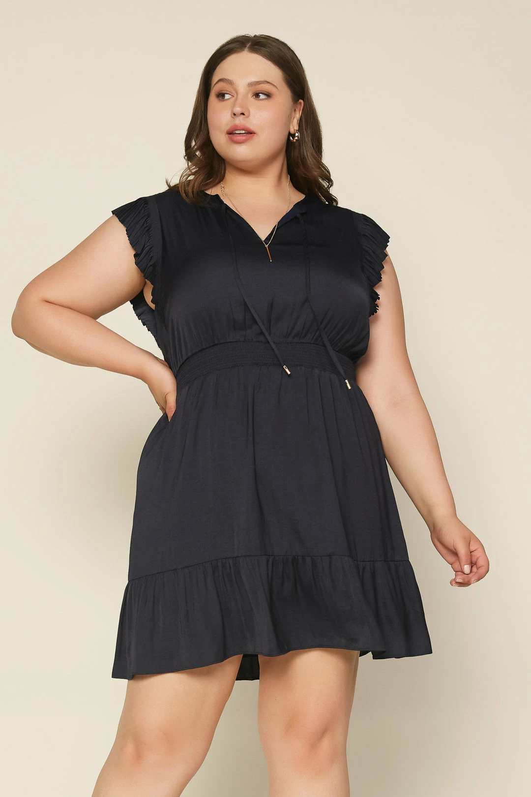 SKIES ARE BLUE Clothing Plus Size - Penelope Pleated Mini Dress 4 SKIES ARE BLUE Clothing Plus Size - Penelope Pleated Mini Dress