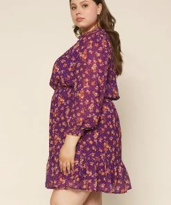 SKIES ARE BLUE Clothing Plus Size - Floral Swiss Dot Dress