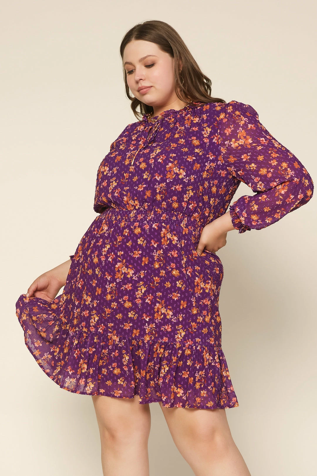 SKIES ARE BLUE Clothing Plus Size - Floral Swiss Dot Dress 5 SKIES ARE BLUE Clothing Plus Size - Floral Swiss Dot Dress