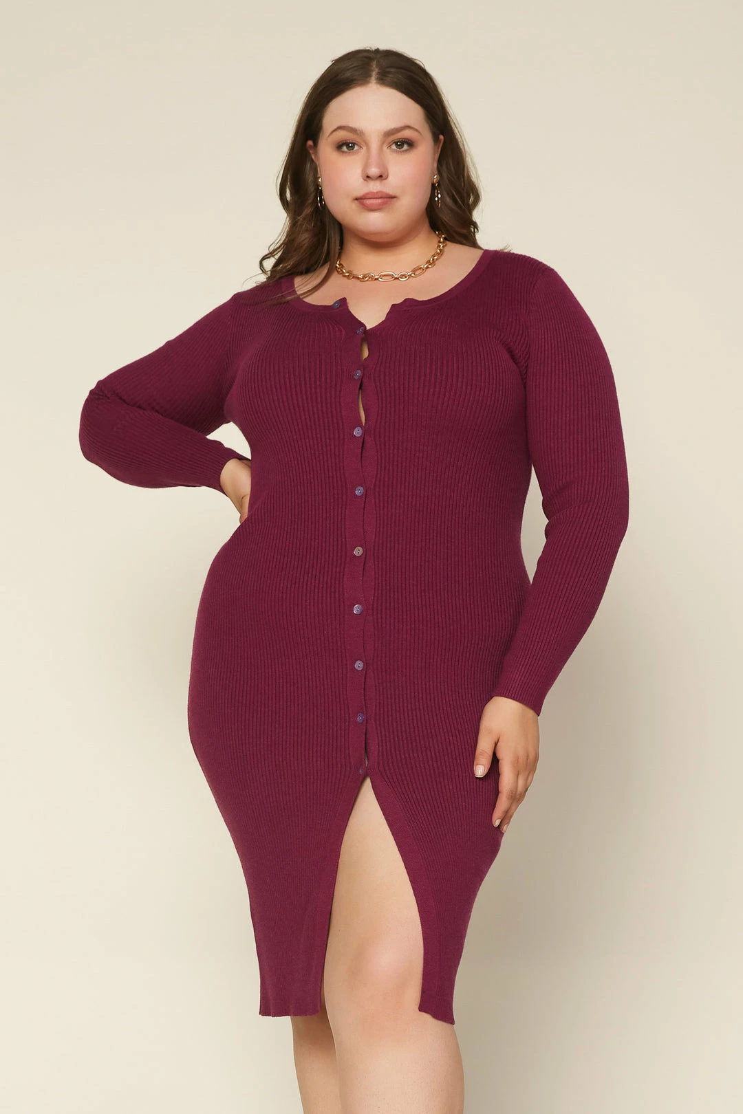 SKIES ARE BLUE Plus Size - Button Down Knit Dress 5 SKIES ARE BLUE Plus Size - Button Down Knit Dress