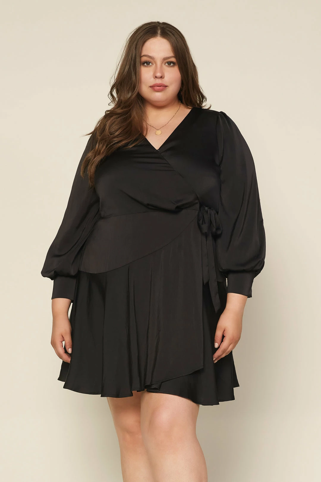 SKIES ARE BLUE Plus Size - Surplice Wrap Mini Dress 4 SKIES ARE BLUE Plus Size - Surplice Wrap Mini Dress