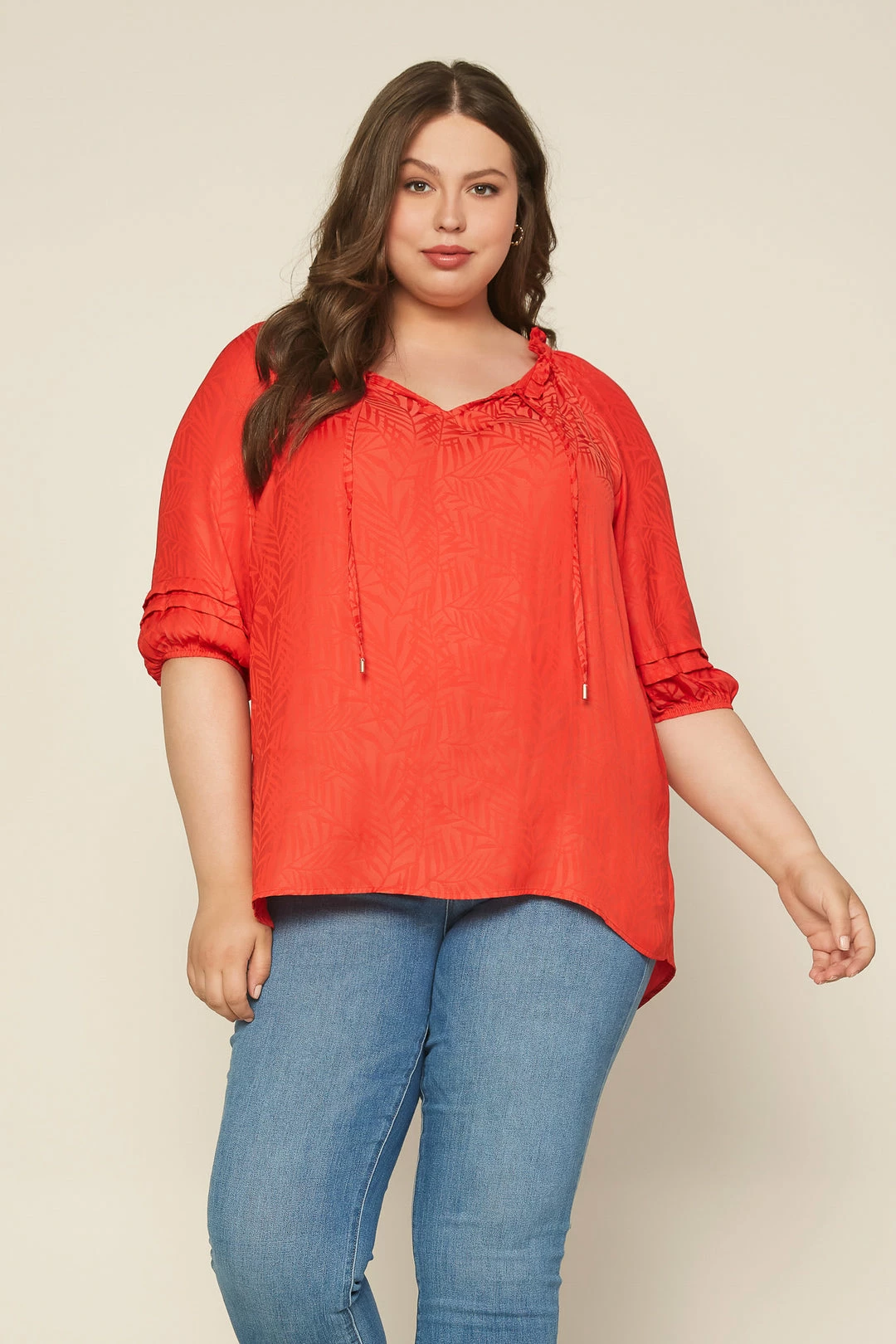SKIES ARE BLUE Plus Size - Jacquard Pleated Blouse Clothing 3 SKIES ARE BLUE Plus Size - Jacquard Pleated Blouse Clothing