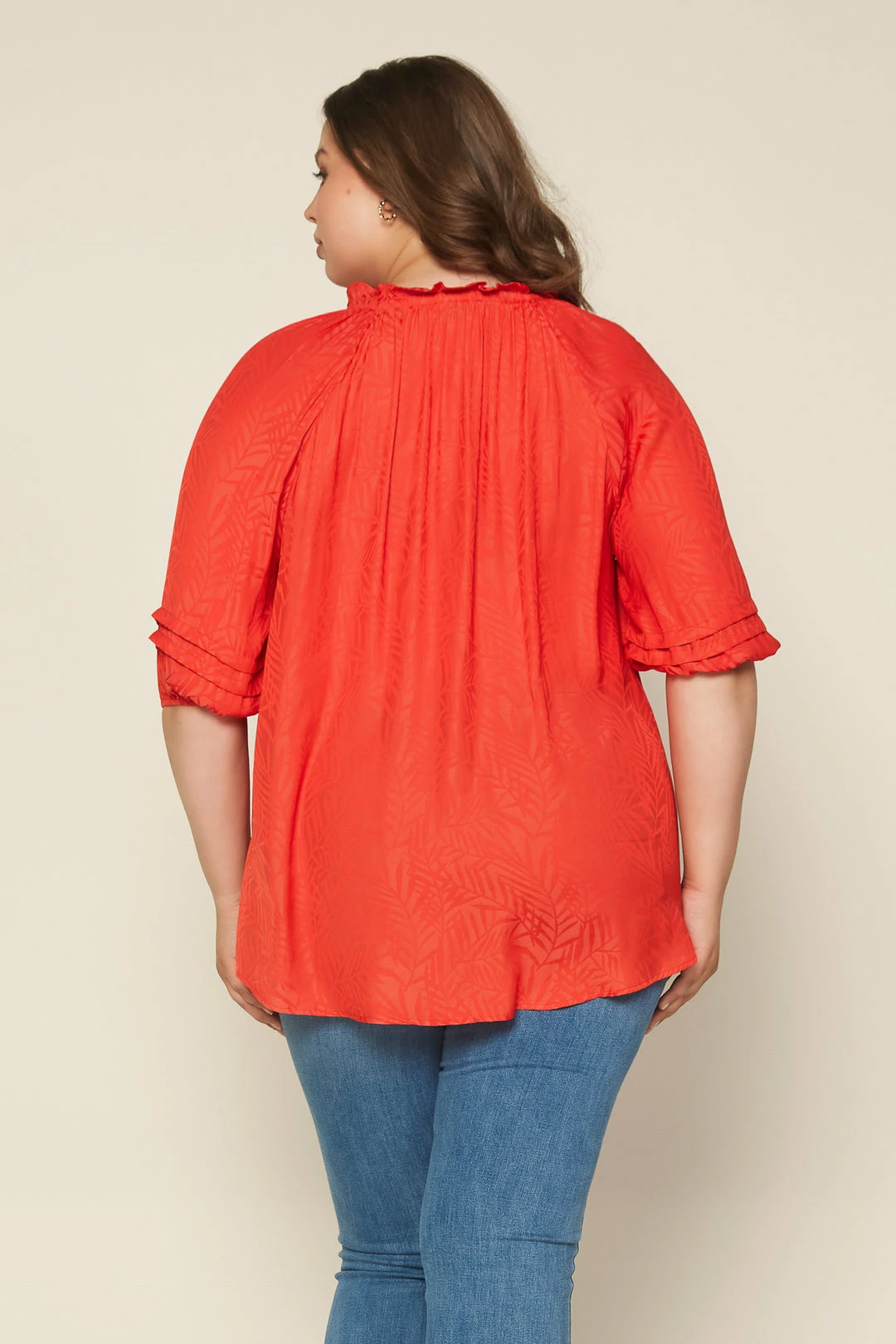 SKIES ARE BLUE Plus Size - Jacquard Pleated Blouse Clothing 6 SKIES ARE BLUE Plus Size - Jacquard Pleated Blouse Clothing